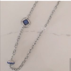 Chicos Silver and Blue Long Necklace